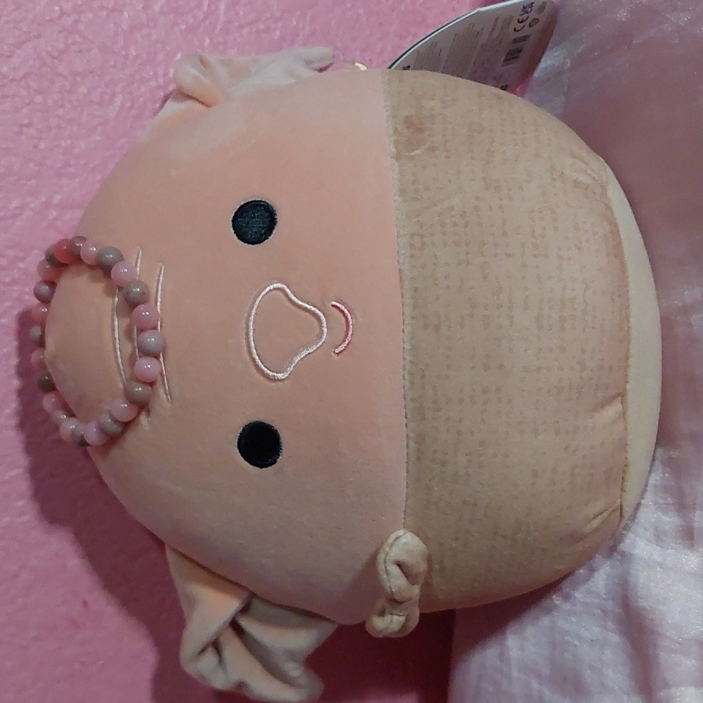 Dobby Squishmellow & Pink Jade/Rhodochrosite stone bracelet bundle